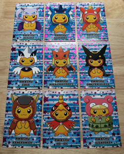 Poncho Pikachu Merry Christmas Card Database Magenta Holo Stars - Image 1