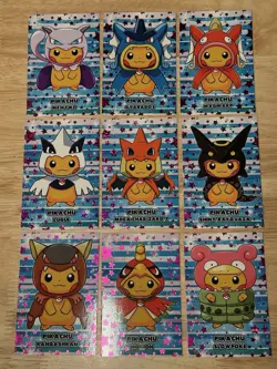 Poncho Pikachu Merry Christmas Card Database Magenta Holo Stars - Image 2