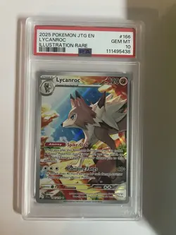 PSA 10 GEM MINT Lycanroc Journey Together Full Art Holo Pokemon 166/159PSA - Image 1