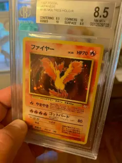 1997 Pokemon - Japanese Moltres Holo Rare - Fossil No. 146 - BGS 8.5 - NM-MT+! - Image 3