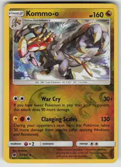 Kommo-o 77/111 Rare Crimson Invasion Pokemon Reverse Holo LP - Image 1