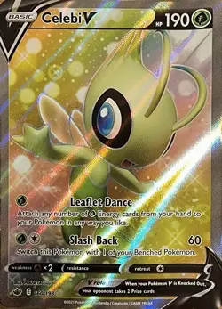 Celebi V - 160/198 Full Art Chilling Reign Pokemon NM-M ULTRA RARE POKEMON TCG - Image 2