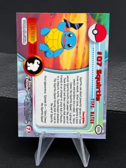 Squirtle Topps Chrome Pokemon TV Animation Edition #7 2000 NM - Image 2