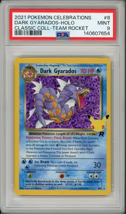 2021 Pokemon Celebrations Dark Gyarados Holo #8 PSA 9 - Image 1
