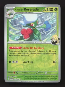Cynthia's Roserade 008/182 Rare Destined Rivals Pokemon Reverse Holo Near Mint - Image 1