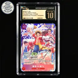 CGC 10 PRISTINE 2024 ONE PIECE CHN Monkey D. Luffy ST10-006 SR - Image 2