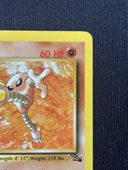 Hitmonlee 22/62 1st Edition Fossil Rare 1999 Pokemon Card 60 HP - Image 3