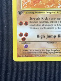Hitmonlee 22/62 1st Edition Fossil Rare 1999 Pokemon Card 60 HP - Image 5