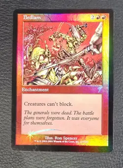Bedlam FOIL 7th Edition Red Rare Foil MTG Magic LP Card - Image 1