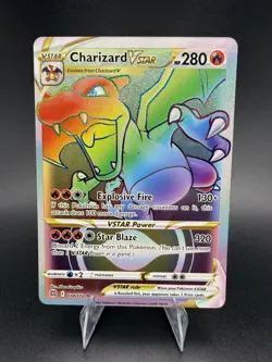 Pokemon Charizard VSTAR Rainbow Secret Rare Card Brilliant Stars 174/172 - Image 1