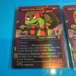 Raphael, Most Attitude - Mtg: TMT - U 0199 (x2) *foils/ full Art - Image 2