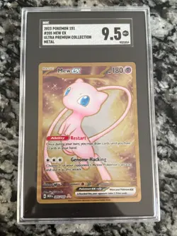 2023 Pokemon 151 #205 Mew EX Ultra Premium Collection Metal SGC 9.5 - Image 1
