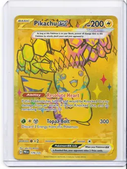 Pokemon Prismatic Evolutions Pikachu Ex 179/131 Gold Holo Hyper Rare NM - Image 1