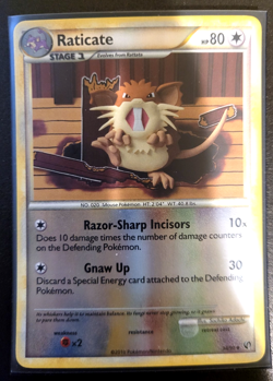 Pokemon TCG HGSS Undaunted Raticate Reverse Rare 34/90 LP/NM Condition - Image 1