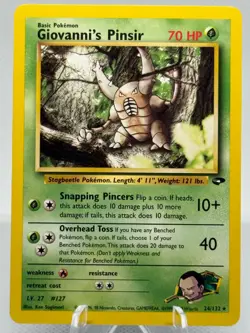 Pokemon TCG Giovanni's Pinsir 24/132 Gym Challenge Rare Regular 70HP English NM - Image 1