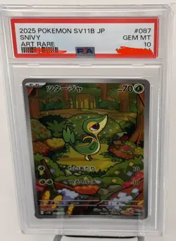 Snivy Art Rare Holo 087/086 SV11B Black Bolt Japanese PSA 10 Pokemon - Image 1