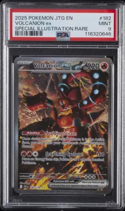 2025 POKEMON JTG EN-JOURNEY TOGETHER #182 VOLCANION EX PSA 9 - Image 1