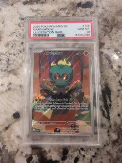 Pokemon 2025 Marshadow 146/132 Illustration Rare Mega Evolution GEM MINT PSA 10 - Image 1