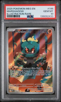 2025 POKEMON MEG EN-MEGA EVOLUTION ILLUSTRATION RARE #146 MARSHADOW PSA 10 - Image 1