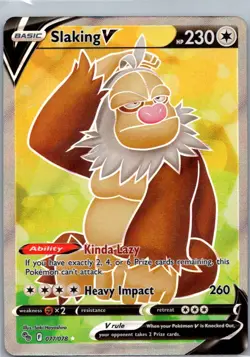 Slaking V 077/078 Ultra Rare Pokemon GO Pokemon Holo Near Mint - Image 1