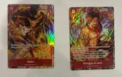 One Piece TCG Sabo OP05-007 & Portgas.D.Ace ST15-005 Illustration Box 5 NMT! - Image 1