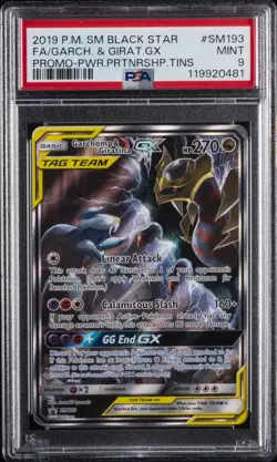 2019 POKEMON SM BLACK STAR PROMO #SM193 FULL ART/GARCHOMP & GIRATINA GX PSA 9 - Image 1