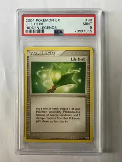 2004 Pokemon EX Hidden Legends Life Herb #90 PSA 9 Mint - Image 1