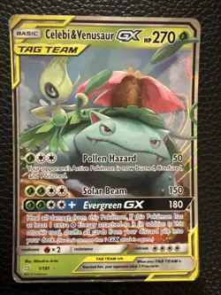 Pokemon TCG Celebi & Venusaur GX 1/181 Sm-Team Up Tag Team Ultra Rare - Image 1
