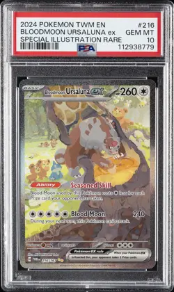 2024 POKEMON TWM EN-TWILIGHT MASQUERADE #216 BLOODMOON URSALUNA EX PSA 10 - Image 1