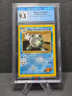 CGC 9.5 MINT Misty's Poliwhirl Gym Heroes 1st Edition 53/132 Pokemon Card - Image 1