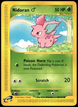 Nidoran M 96/147 Aquapolis Common LP Pokemon 2003 - Image 1