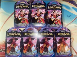 Disney Lorcana: Rise Of The Floodborn Sleeved Booster Pack Lot of 7 Sealed 4050368982476 - Image 1