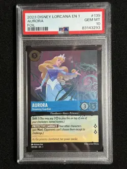 Disney Lorcana Aurora Dreaming Guardian Super Rare Foil 139/204 PSA 10 Gem Mint - Image 1