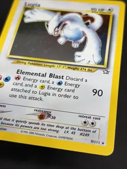 Pokemon Neo Genesis Lugia TCG Holo Rare Card 9/111 Unlimited LP - Image 5