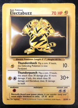 Electabuzz 20/102 Base Set Pokemon card rare TCG 1999 WOTC - Image 1