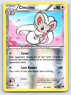 Cinccino 88/124 Uncommon Fates Collide Pokemon Reverse Holo Lightly Played - Image 1