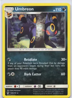 Umbreon 120/214 Non Holo Lost Thunder Pokemon TCG LP/MP - Image 1