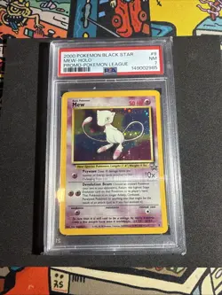 2000 POKEMON PROMO BLACK STAR POKEMON LEAGUE #9 MEW-HOLO PSA 7 Vintage Ft5 - Image 1
