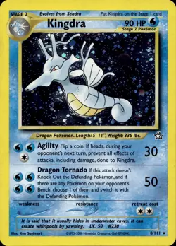 KINGDRA 8/111 HOLO RARE NEO GENESIS POKEMON UNLIMITED HOLO MP/LP- - Image 1