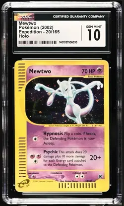 CGC Gem Mint 10 Mewtwo Pokemon (2002) Expedition - 20/165 Holo - Image 1