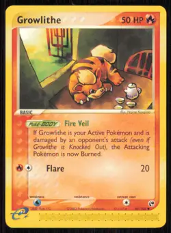 Growlithe 65/100 Common Sandstorm Pokemon Lightly Played - Image 1