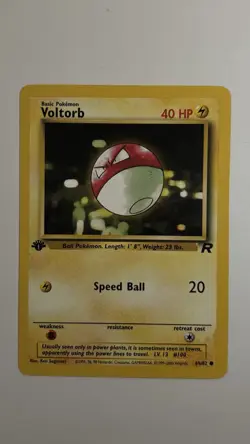 Pokemon TCG Voltorb 69/82 Team Rocket 69/82 1st Edition Non-Holo Regular LP - Image 3