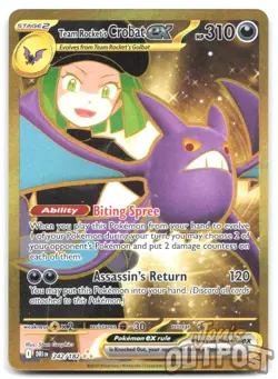 Team Rocket's Crobat ex 242/182 Hyper Rare Destined Rivals Pokemon NM - Image 1