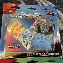 2x Pokemon TCG Prismatic Evolutions Tech Sticker Collection Glaceon + Leafeon - Image 3