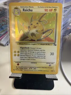 Pokemon Vintage WOTC 1999 Fossil Set Unlimited Holo Raichu 14/62 Great Shape - Image 2