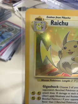 Pokemon Vintage WOTC 1999 Fossil Set Unlimited Holo Raichu 14/62 Great Shape - Image 3