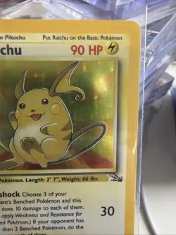 Pokemon Vintage WOTC 1999 Fossil Set Unlimited Holo Raichu 14/62 Great Shape - Image 4