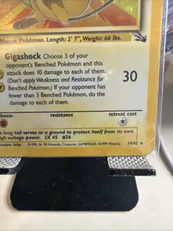 Pokemon Vintage WOTC 1999 Fossil Set Unlimited Holo Raichu 14/62 Great Shape - Image 5