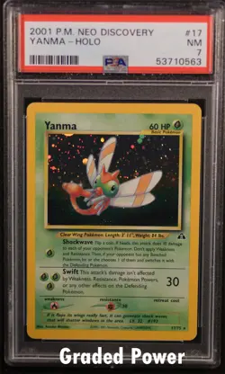 Neo Discovery Unlimited Yanma PSA 7 HOLO 17/75 Pokemon (0563) - Image 1