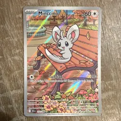 Pokemon Minccino Holo Sv: Black Bolt 152/086 Illustration Rare Full Art - Image 1